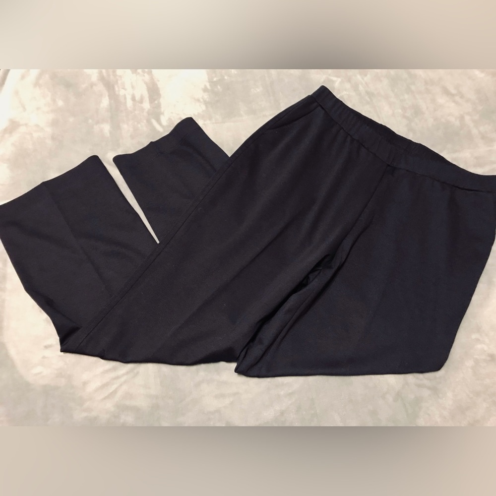 Allison Daley Classic Navy Elastic Band Pull On Slacks